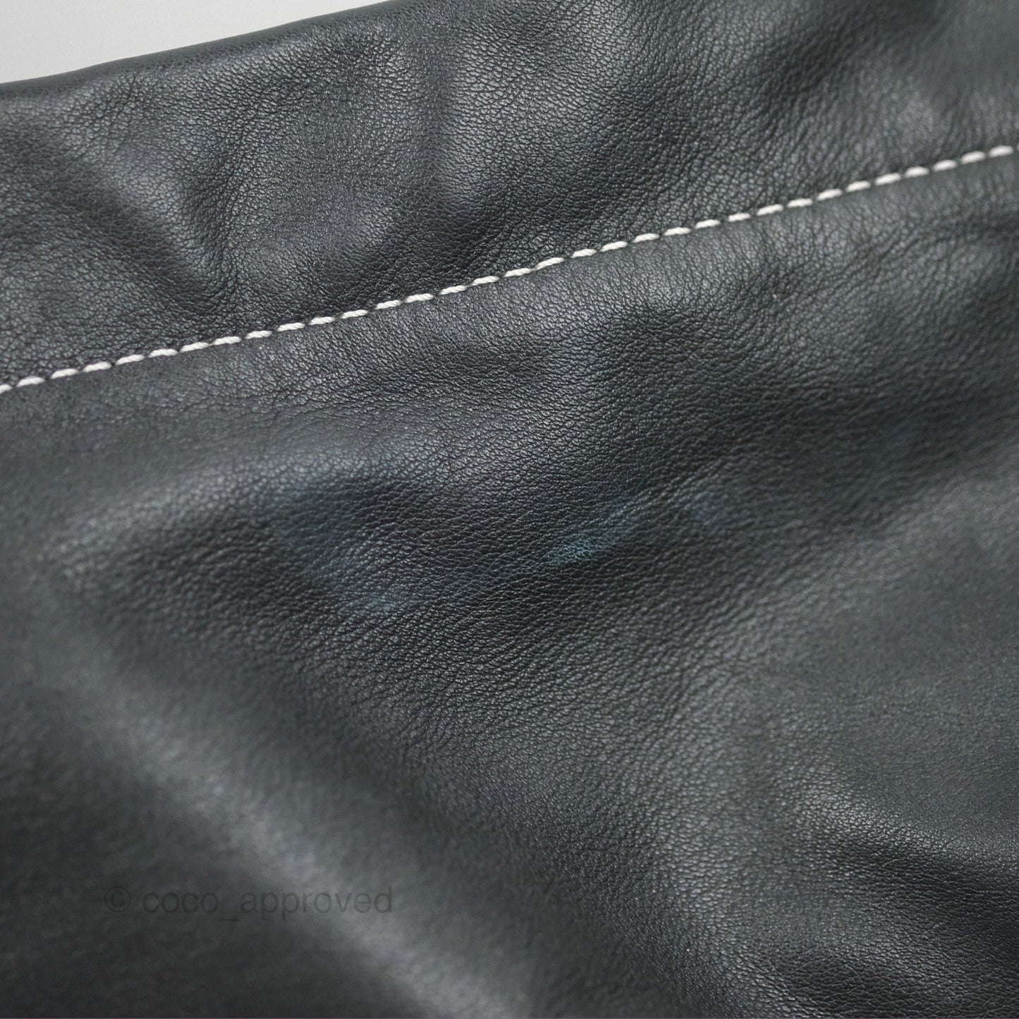 Loewe Woven Basket Bag Black Leather Natural Palm Leaf