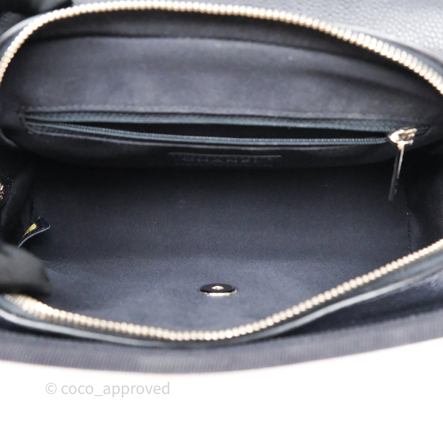 Chanel Top Handle Flap Bag Dark Navy Caviar Silver Hardware