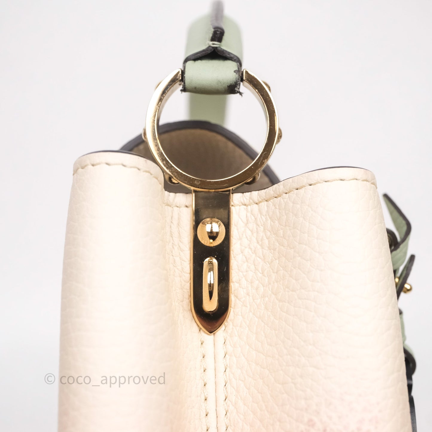 Louis Vuitton Capucines BB Creme Rose Jade Taurillon Leather Gold Hardware