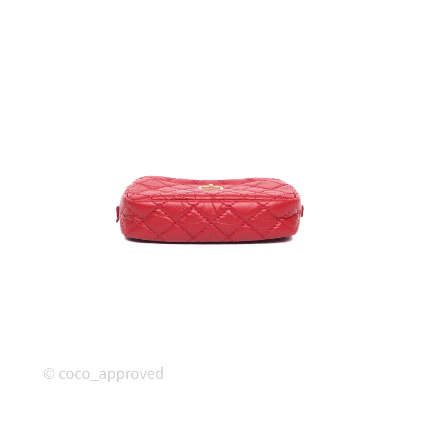 Chanel Quilted Mini Reissue Camera Case Red Aged Calfskin Aged Gold Hardware