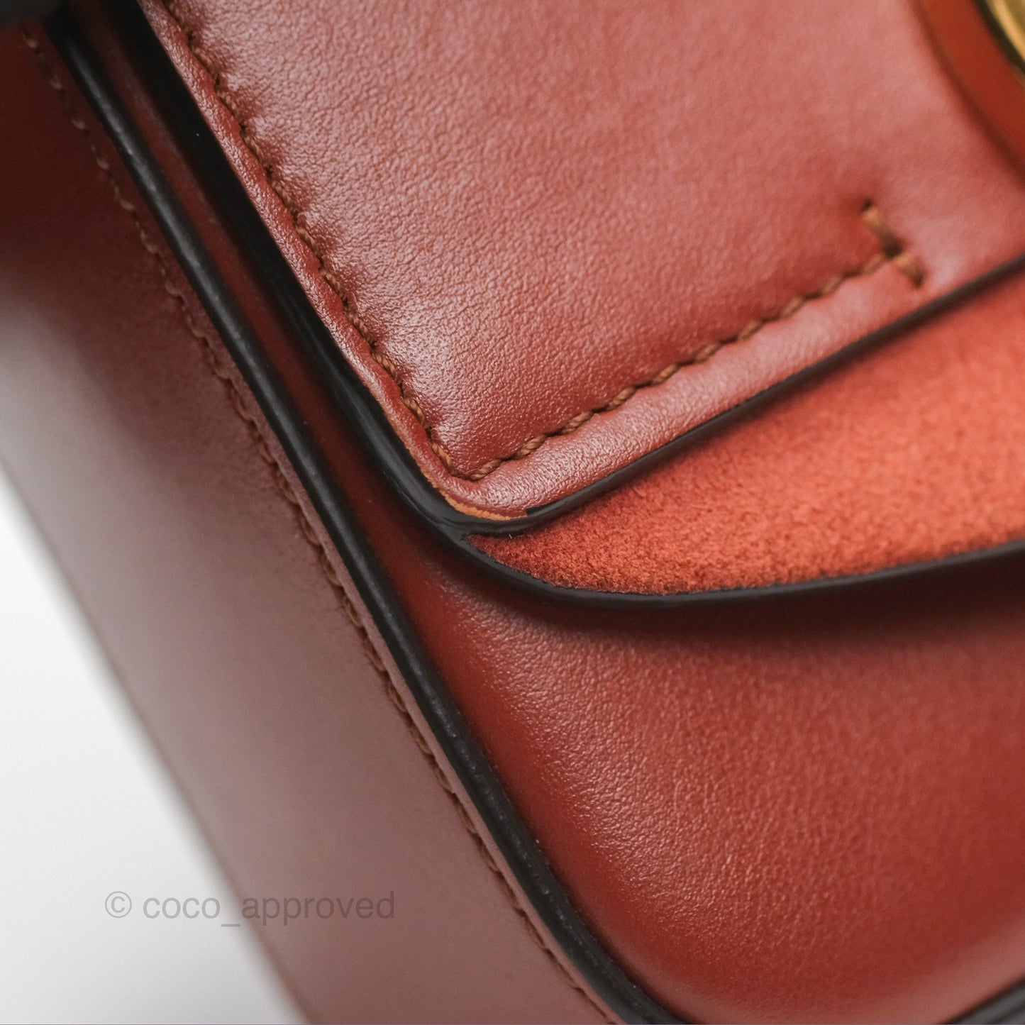 Chloé Mini C Bag Sepia Brown Shiny/Suede Calfskin