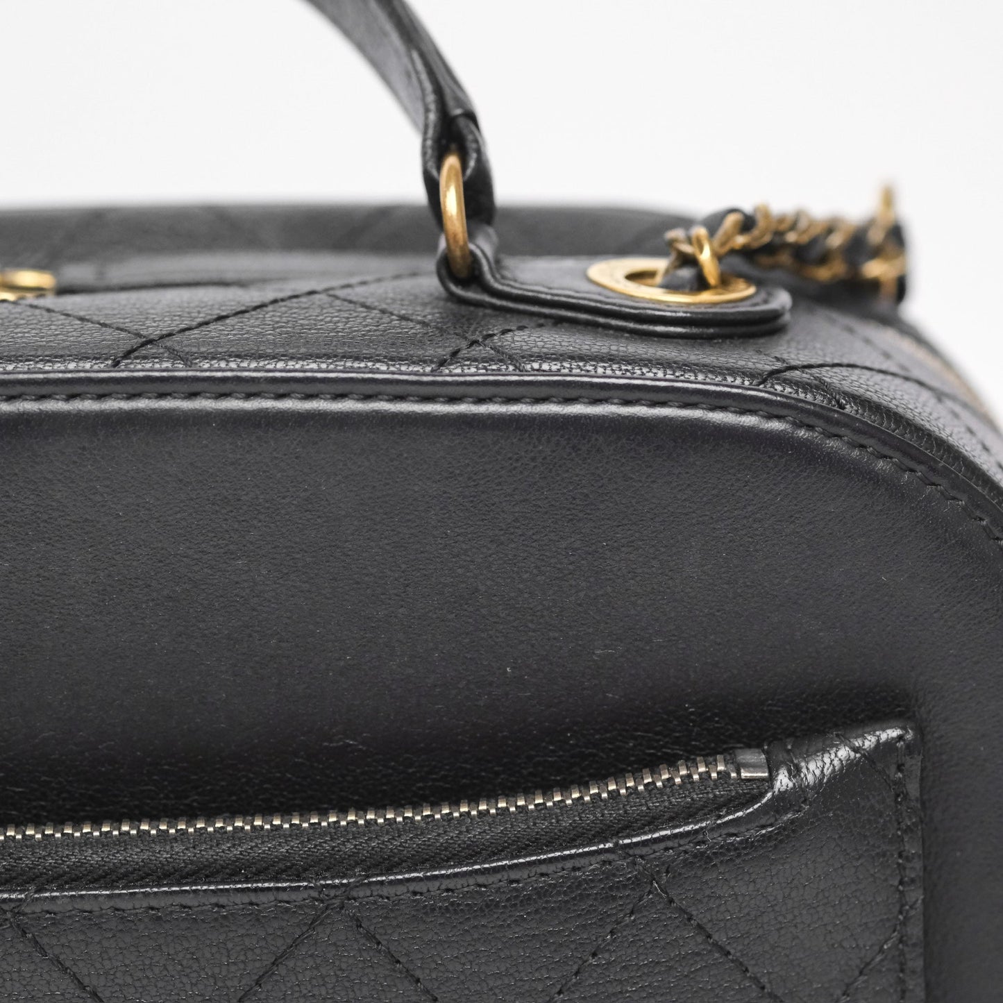 Chanel Coco Curve Vanity Black Calfskin & Goatskin Antique Gold Hardware