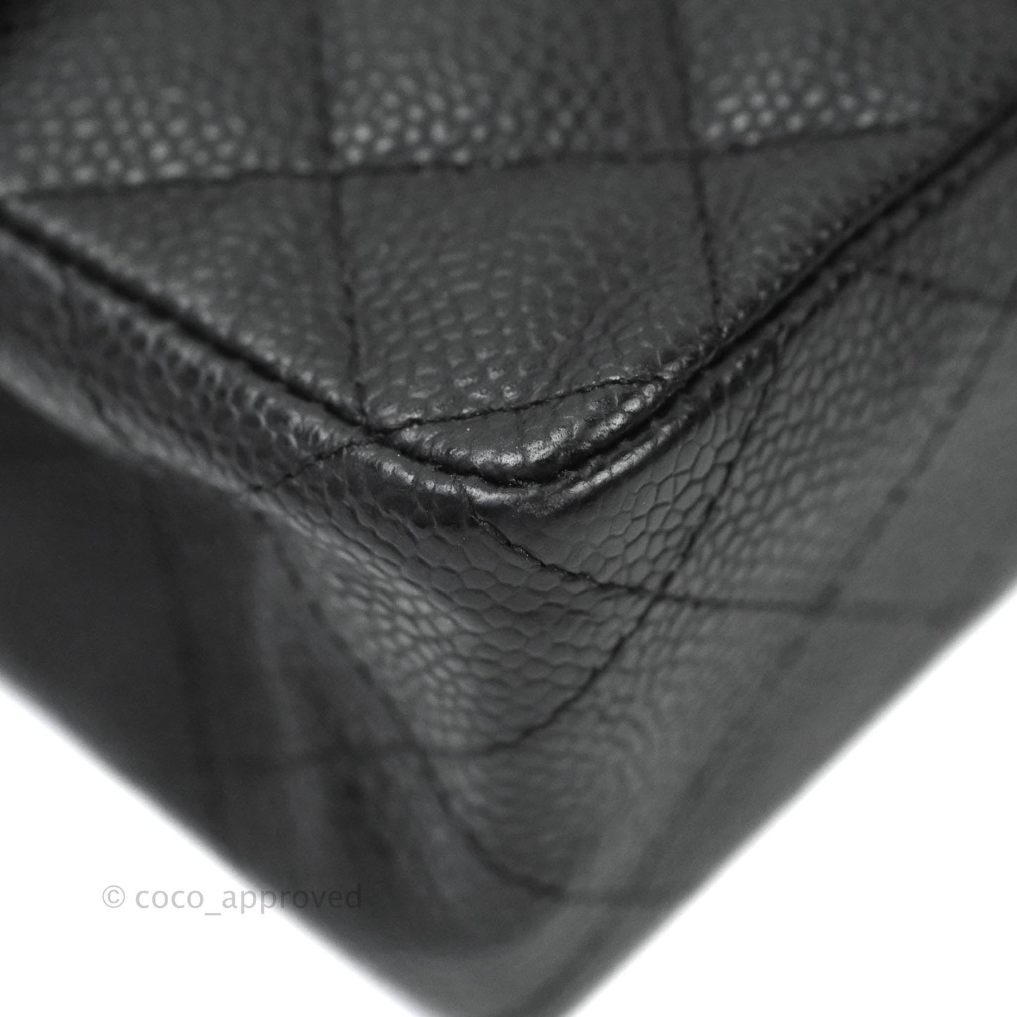 Chanel Quilted Vintage Mini Square Flap Black Caviar 24K Gold Hardware