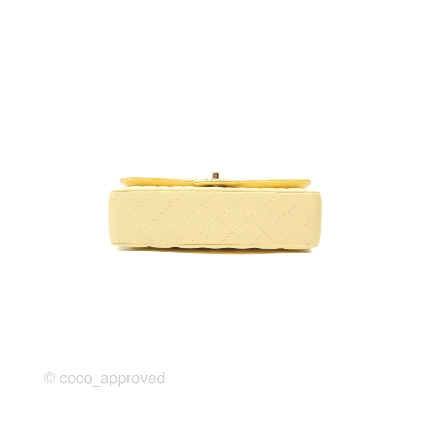 Chanel Classic M/L Medium Flap Quilted Yellow Lambskin Gold Hardware