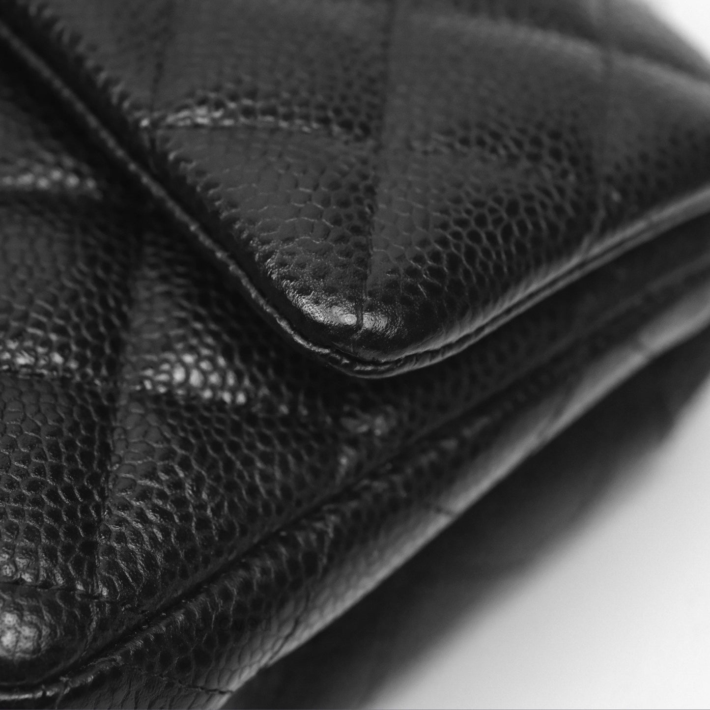 Chanel Quilted Mini Rectangular Black Caviar Gold Hardware