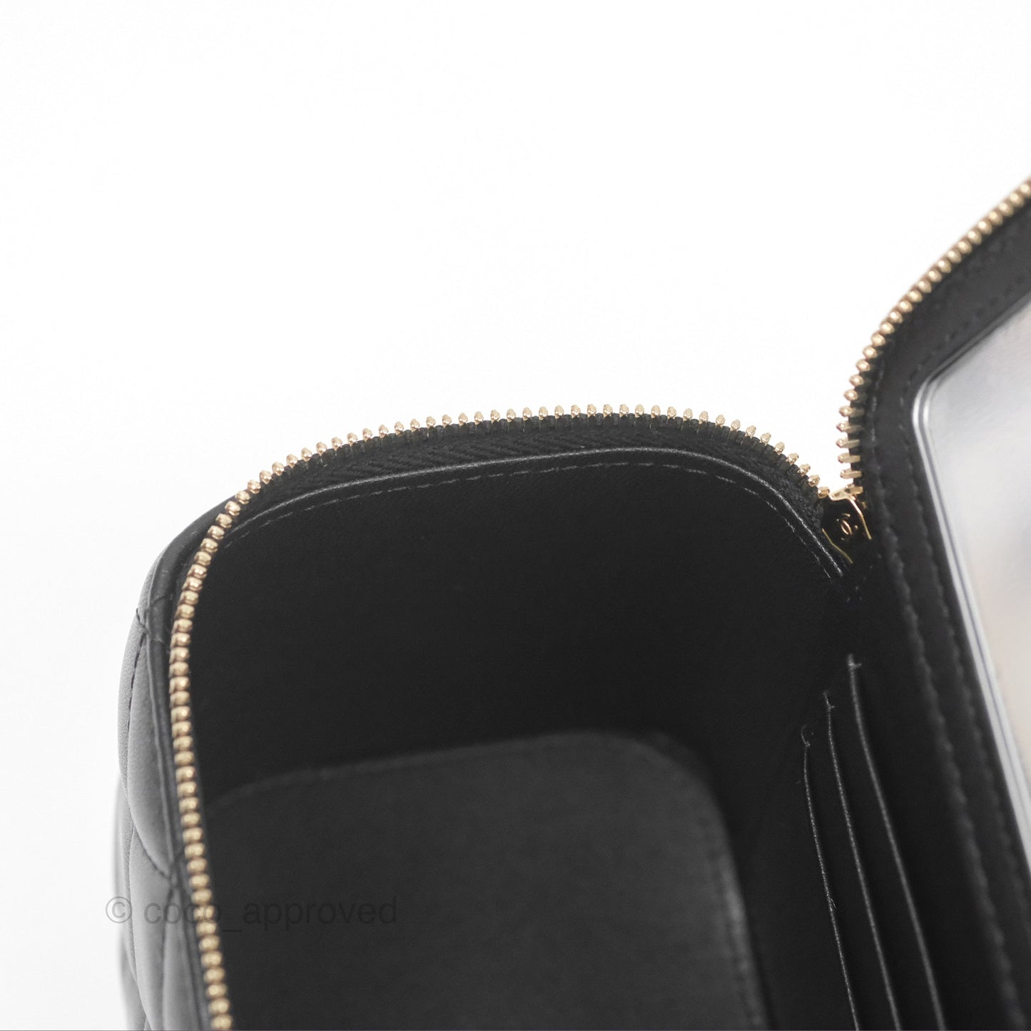 Chanel Vanity Rectangular Top Handle Black Lambskin Gold Hardware