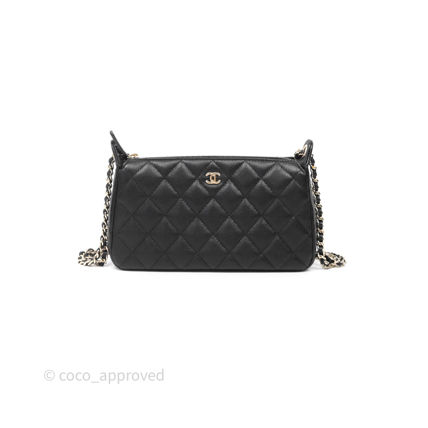 Chanel Clutch on Chain Black Caviar Gold Hardware