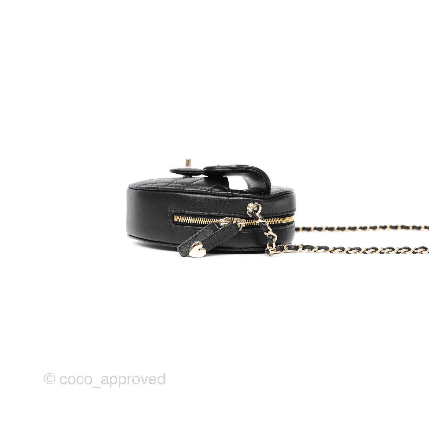 Chanel Large Heart Bag Black Lambskin Gold Hardware 22S
