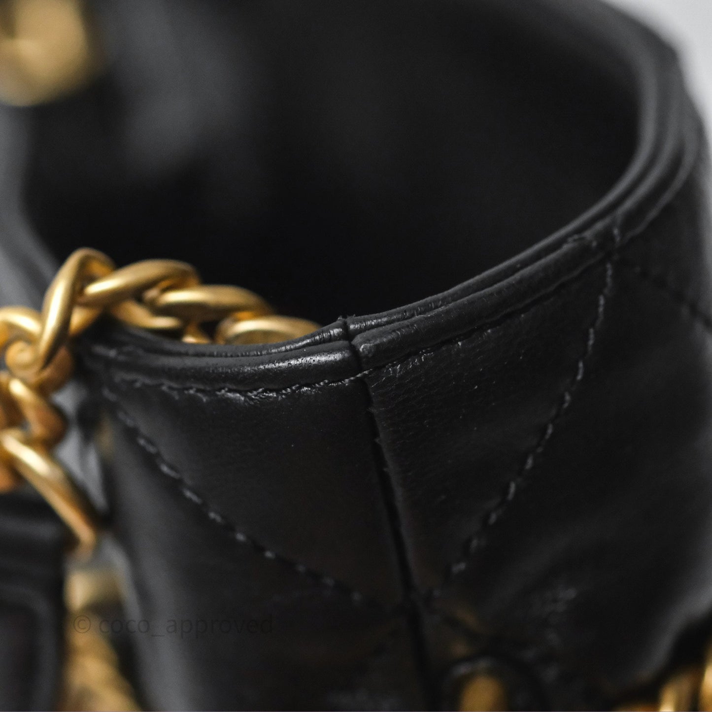 Chanel Enamel CC Bucket Bag Black Lambskin Gold Hardware 22P