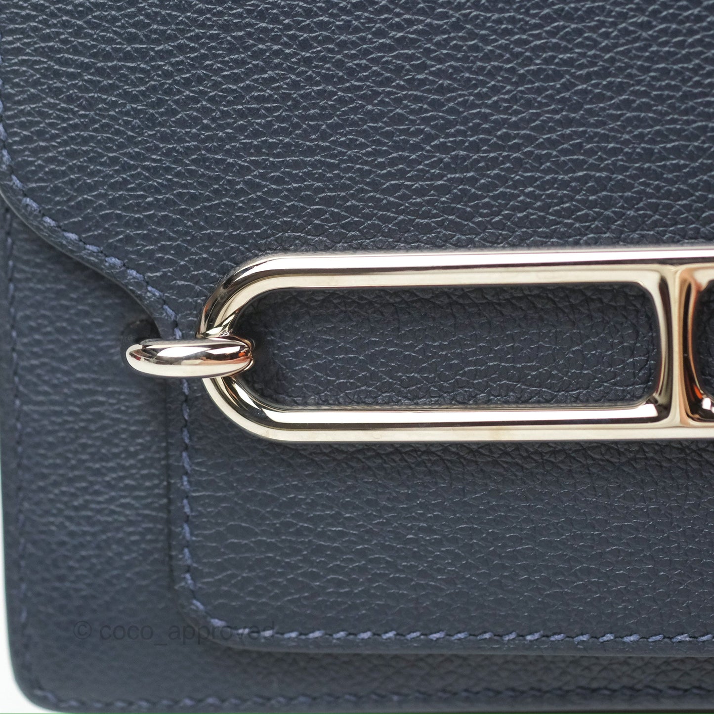 Hermès Roulis Mini 18 Blue Nuit Evercolor Palladium Hardware