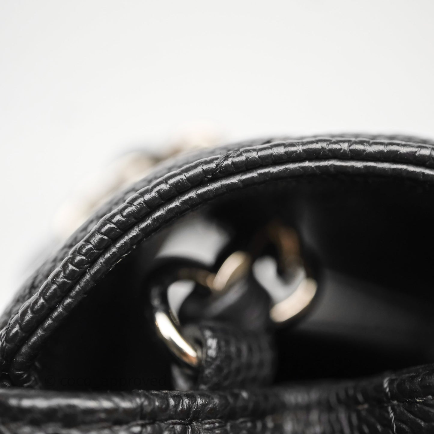 Chanel Mini Rectangular Flap Chevron Black Caviar Silver Hardware