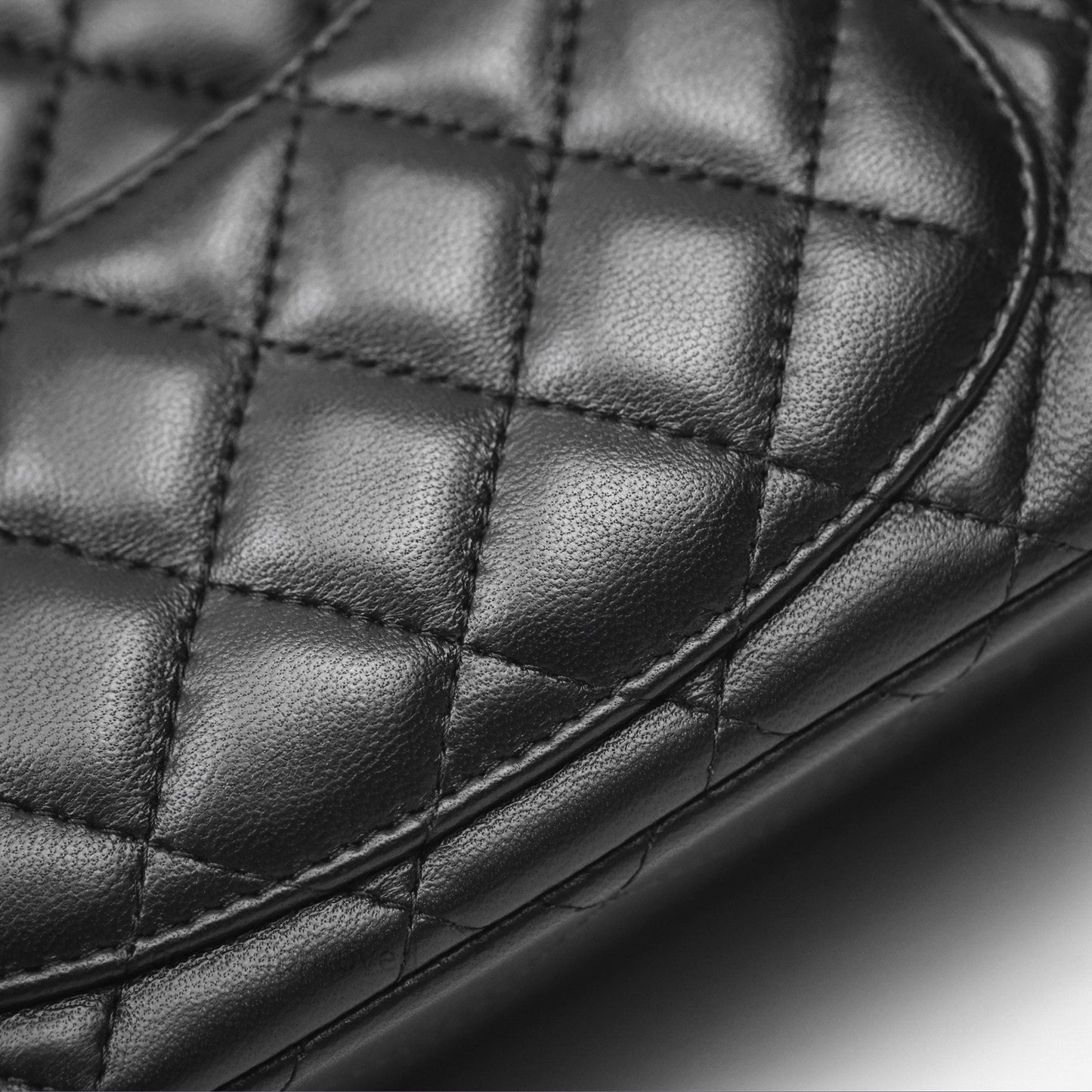 Chanel Mini Square Flap Quilted Black Lambskin Gold Hardware