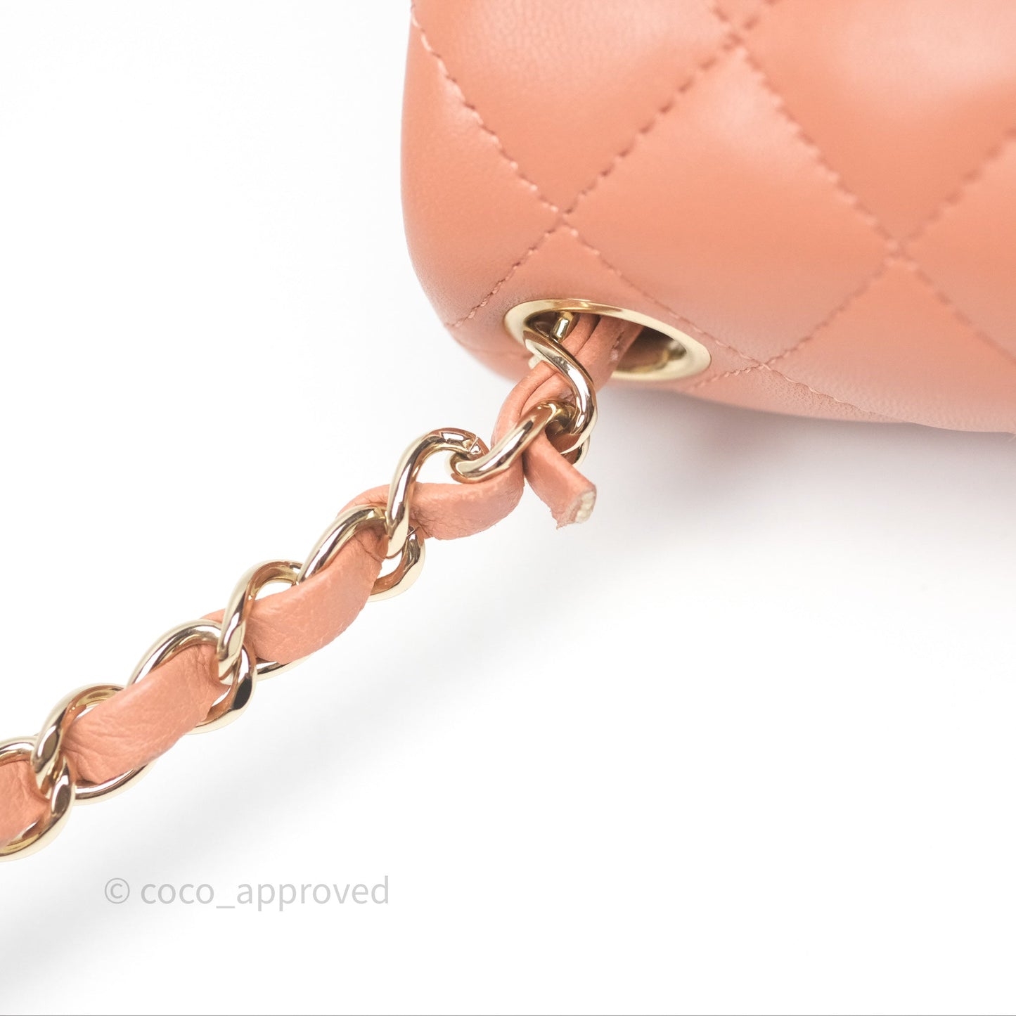 Chanel Mini Square Flap Quilted Dark Beige Lambskin Gold Hardware