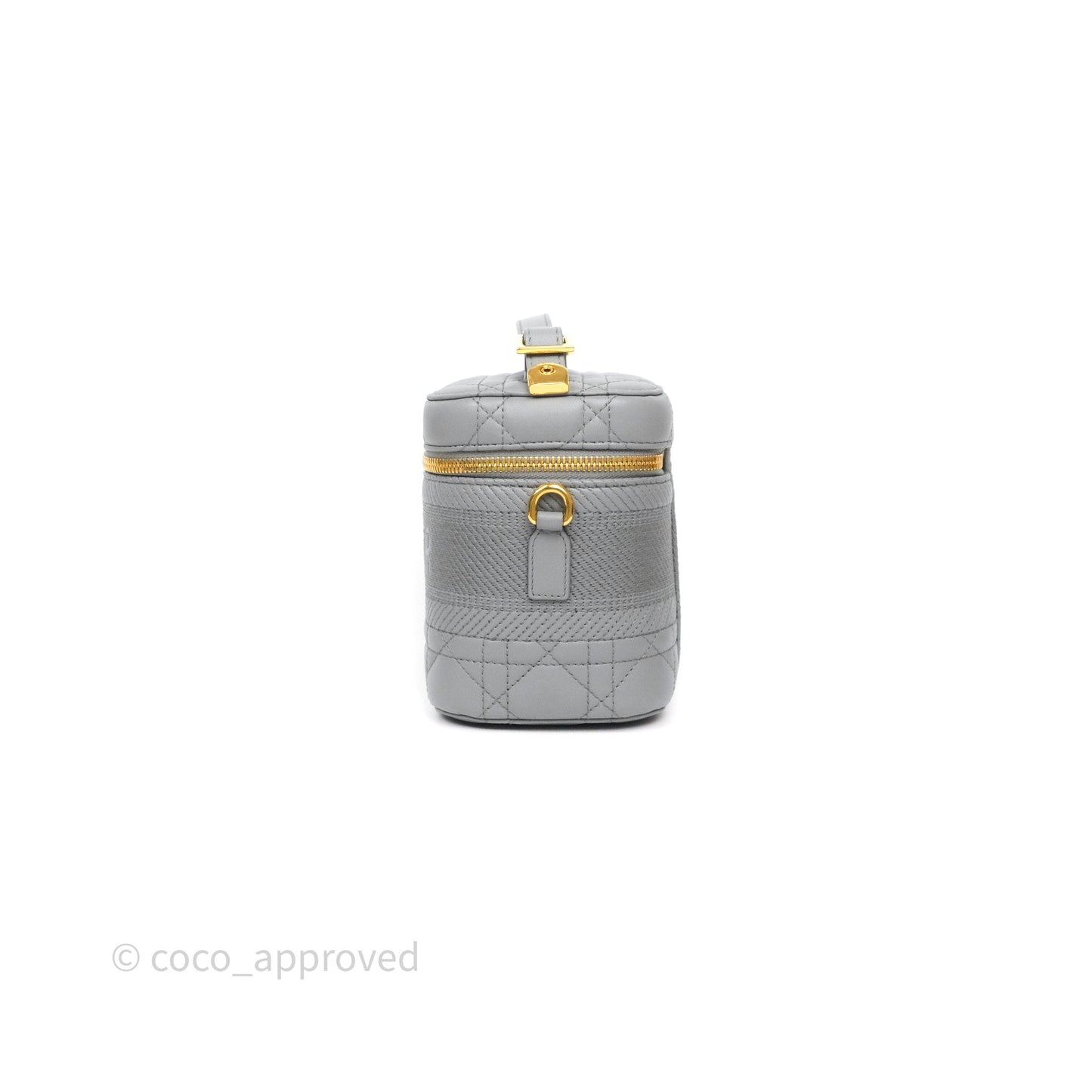 Christian Dior Small Diortravel Vanity Case Grey Lambskin Cannage