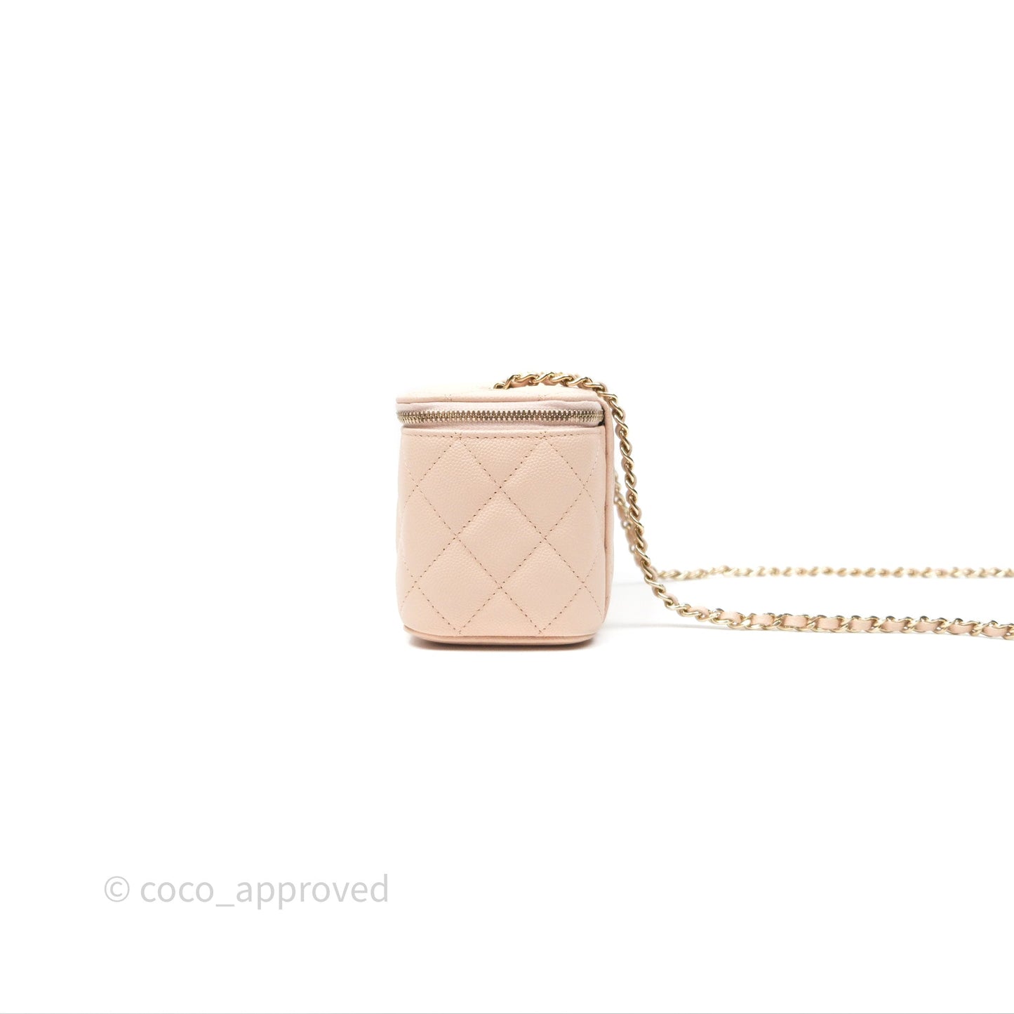 Chanel Vanity with Classic Chain Light Beige Caviar Gold Hardware