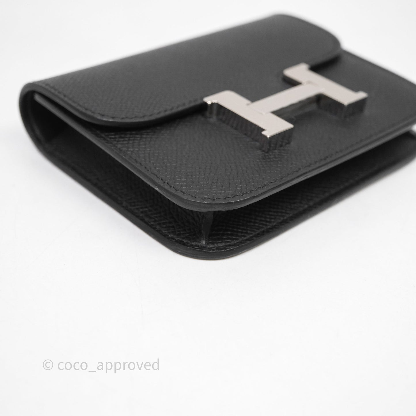 Hermès Constance Slim Wallet Noir 89 Epsom Palladium Hardware