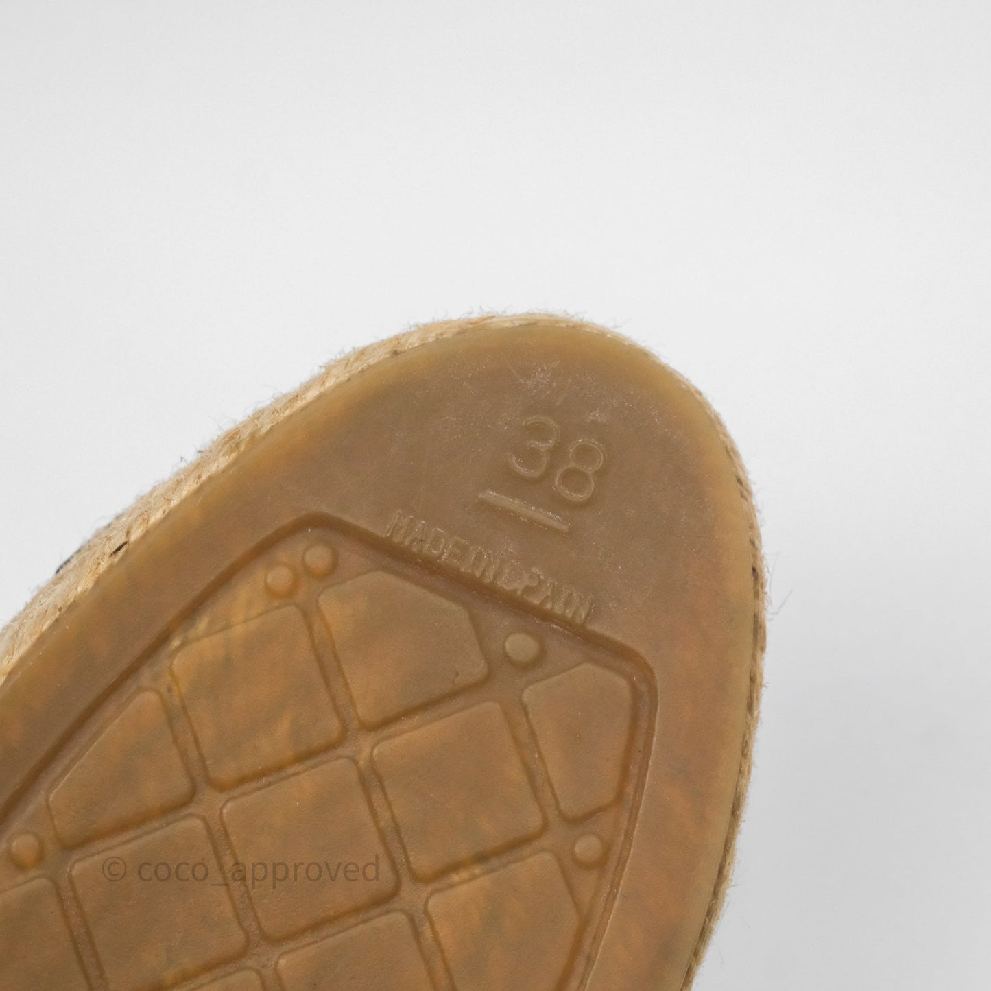 Chanel Espadrille Black Leather Size 38