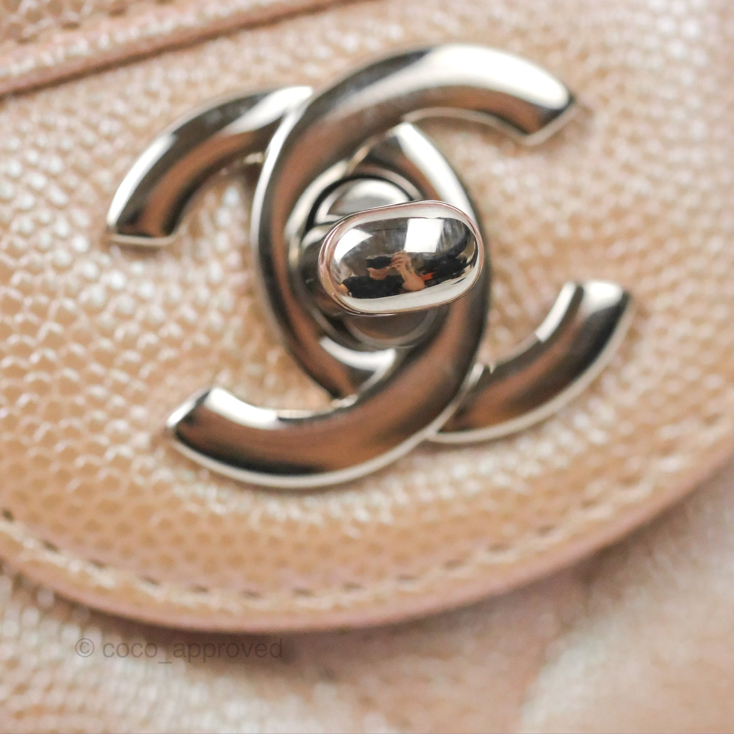 Chanel Chevron Mini Rectangular Flap Iridescent Rose Gold Caviar Ruthenium Hardware 17B