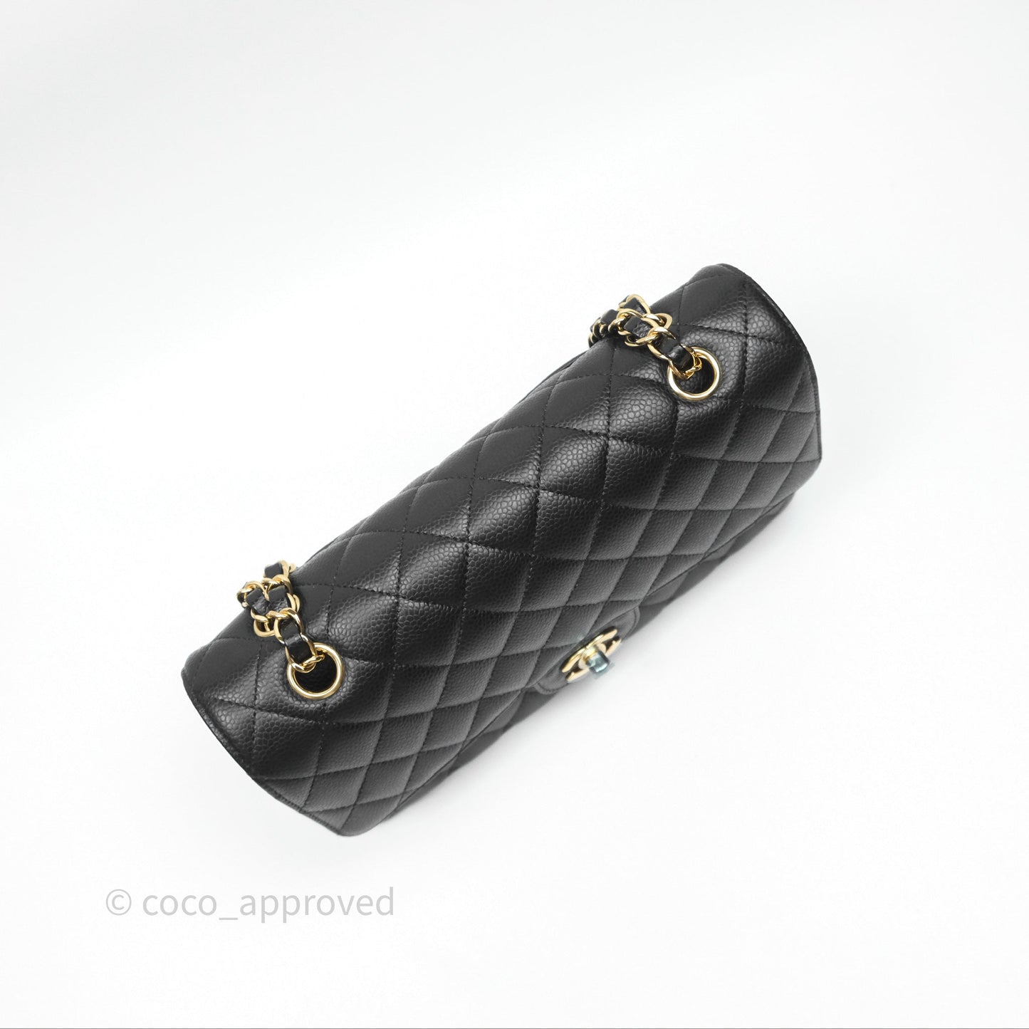 Chanel Classic M/L Medium Flap Quilted Black Caviar Gold Hardware