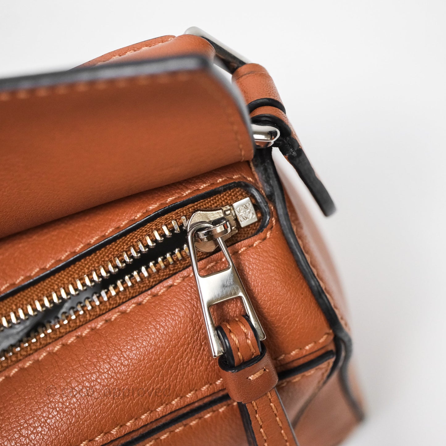 Loewe Mini Puzzle Bag Tan Calfskin Palladium Hardware