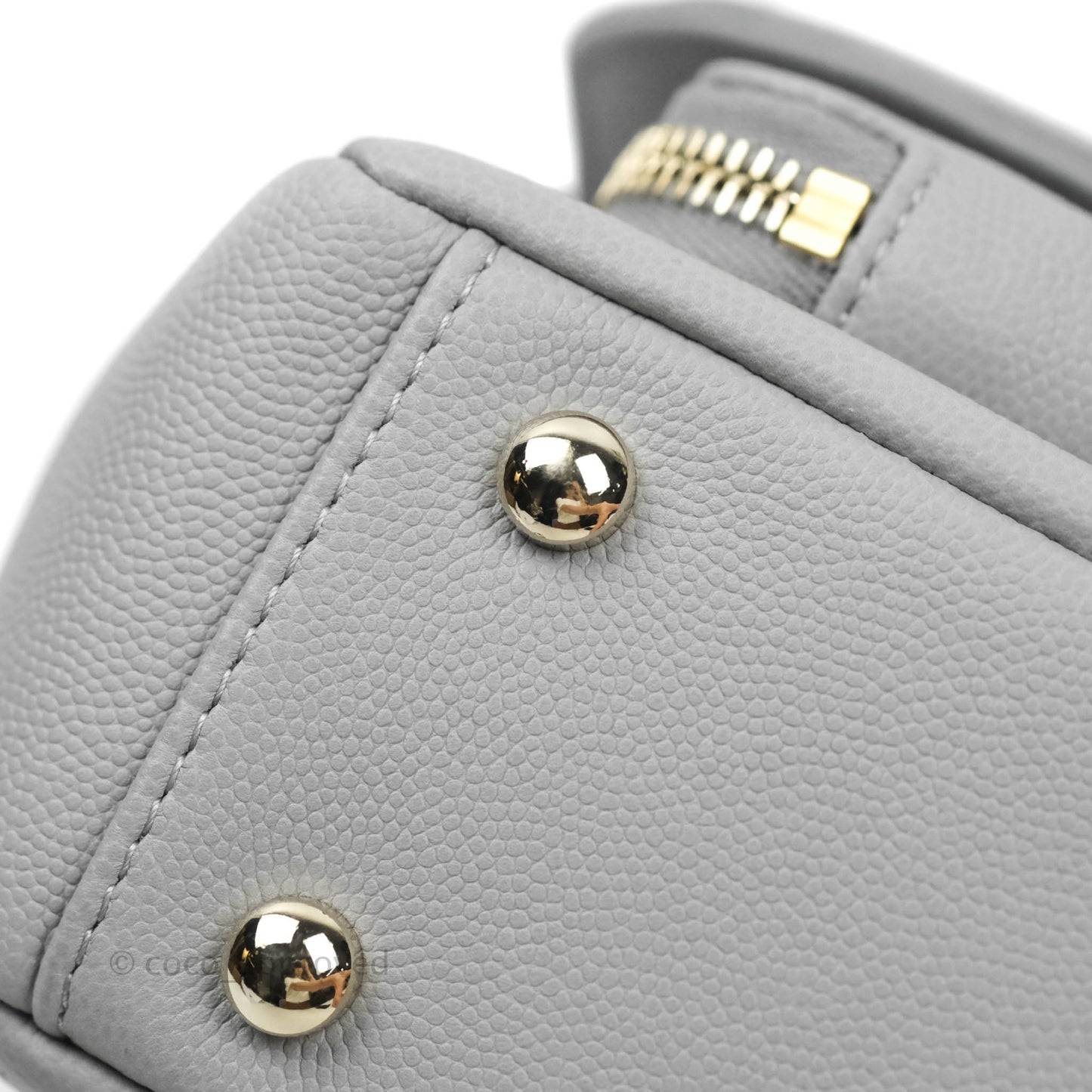 Chanel Quilted Small Business Affinity Flap Grey Caviar Gold Hardware
