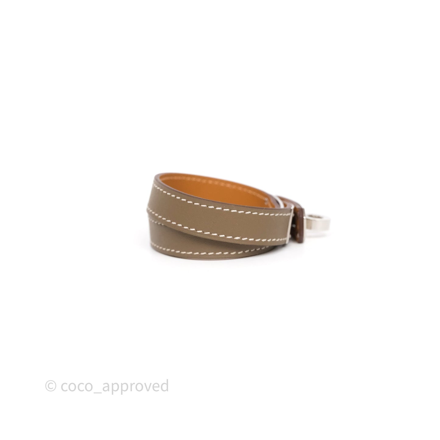 Hermès Kelly Double Tour Bracelet Etoupe Epsom Palladium Hardware