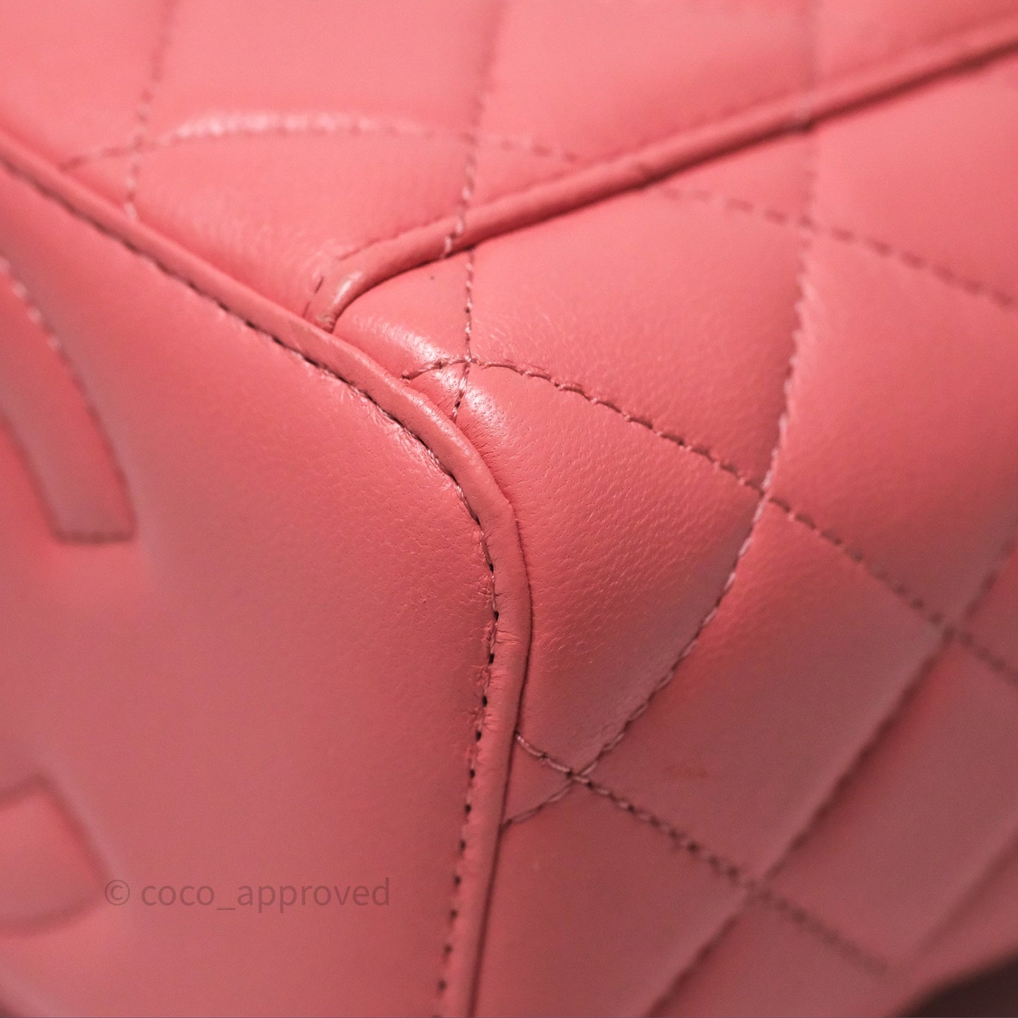 Chanel Vanity Rectangular Top Handle Pink Lambskin Gold Hardware