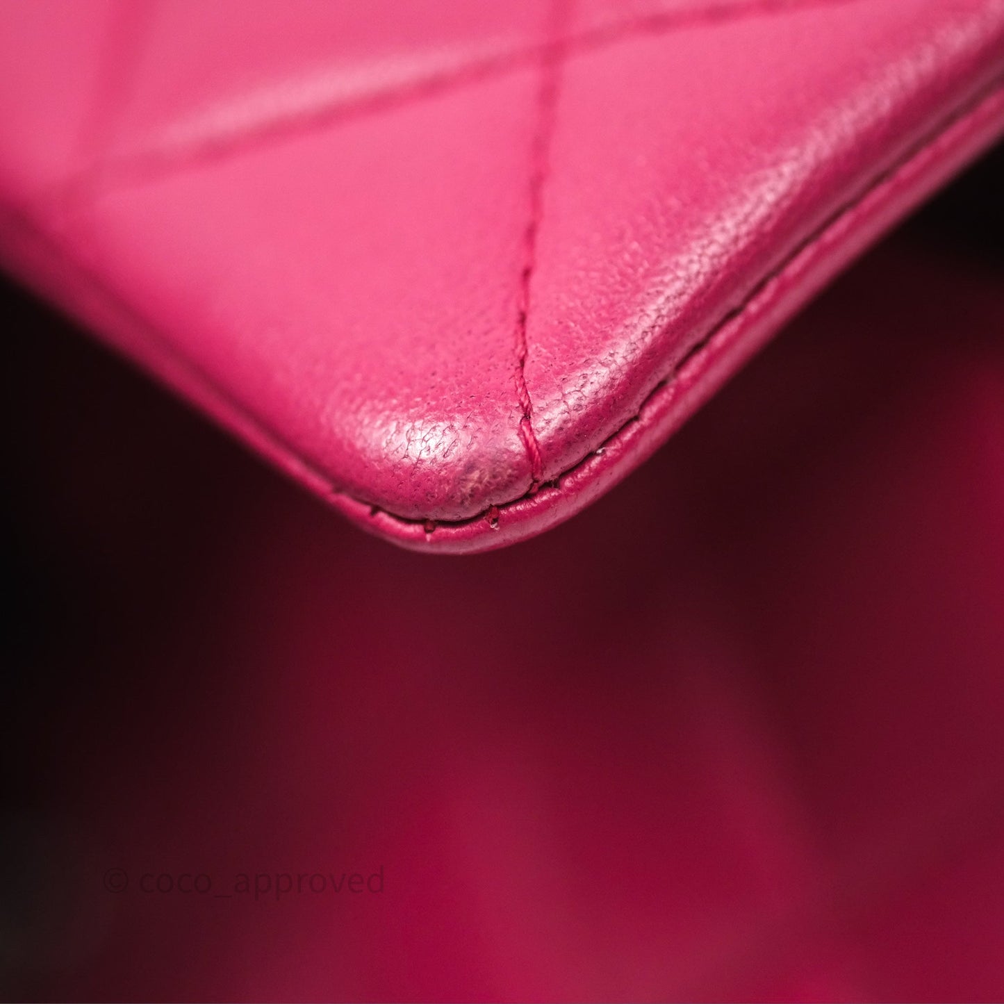 Chanel Quilted Mini Rectangular Flap Dark Pink Lambskin Silver Hardware