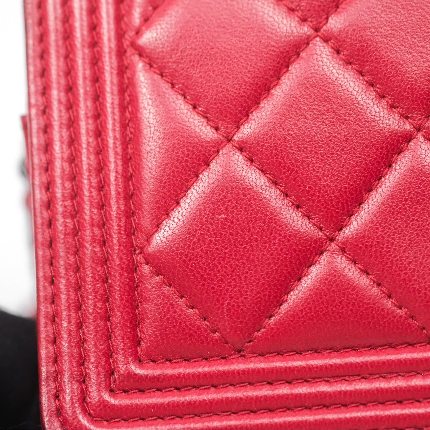 Chanel Boy Wallet on Chain WOC Red Lambskin Ruthenium Hardware