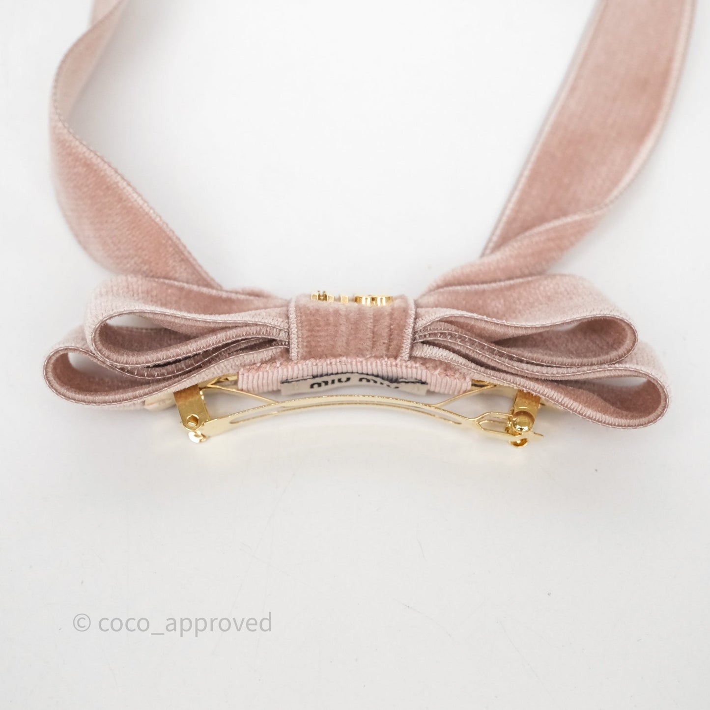 Miu Miu Velvet Hair Clip Alabaster Pink