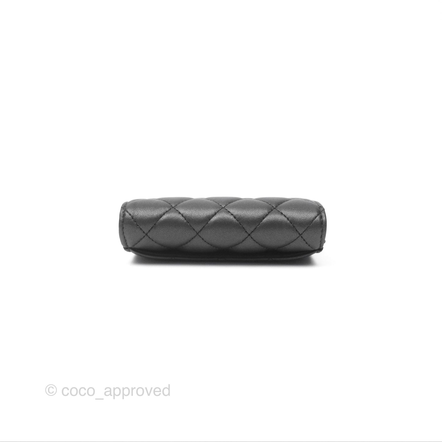 Chanel Classic Flap Card Holder Quilted Iridescent So Black
