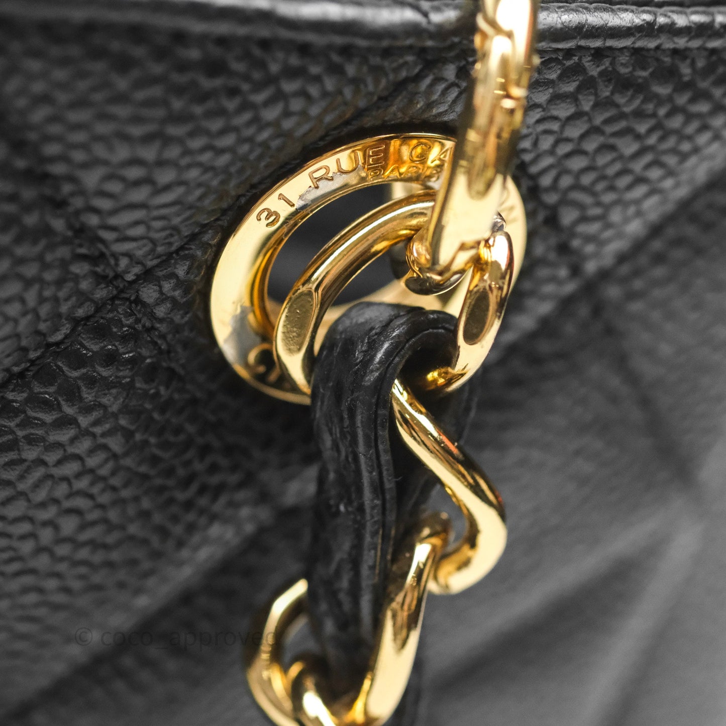 Chanel Vertical GST Black Caviar Gold Hardware