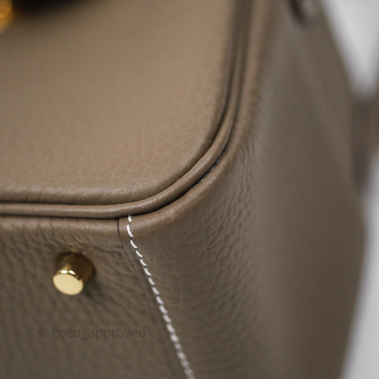 Hermès Mini Lindy 20 Etoupe 18 Clemence Gold Hardware