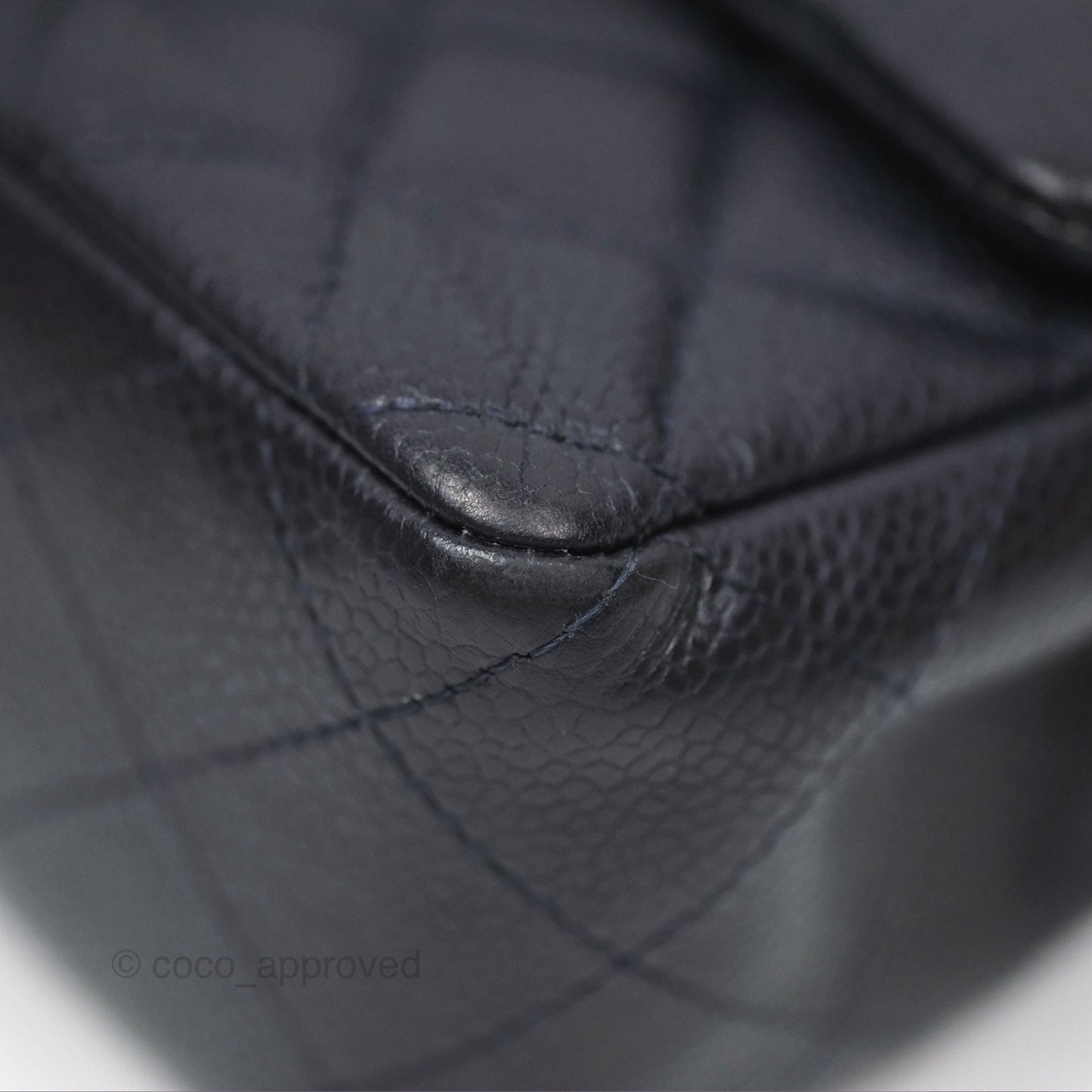 Chanel Mini Rectangular Quilted Dark Navy Caviar Silver Hardware