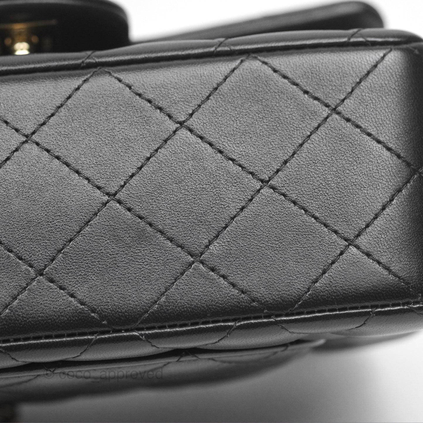 Chanel Top Handle Mini Rectangular Flap Bag Black Lambskin Gold Hardware