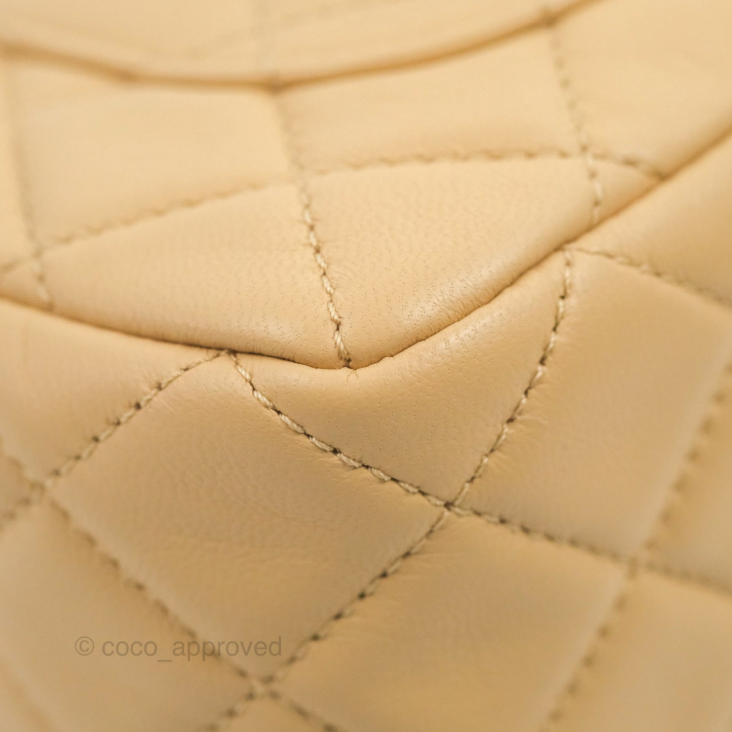 Chanel Mini Rectangular Pearl Crush Beige Lambskin Aged Gold Hardware