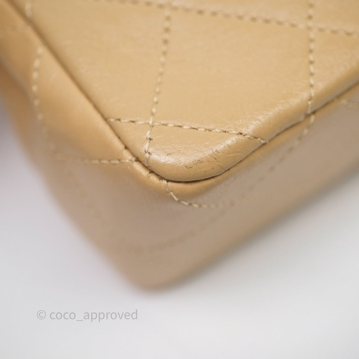 Chanel Vintage Mini Flap Bag Beige Lambskin Gold Hardware