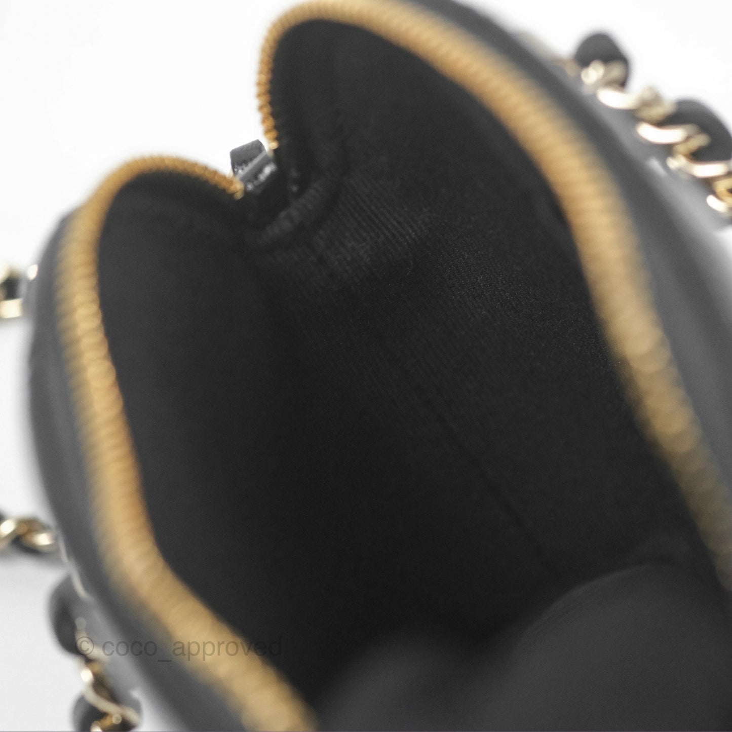 Chanel Mini Handle Clutch with Chain Black Shiny Lambskin Gold Hardware