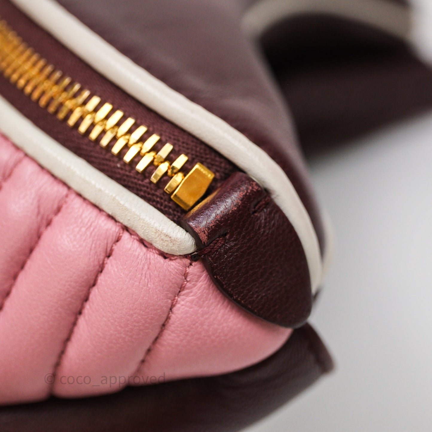 Miu Miu Bumbag Burgundy/Pink Gold Hardware