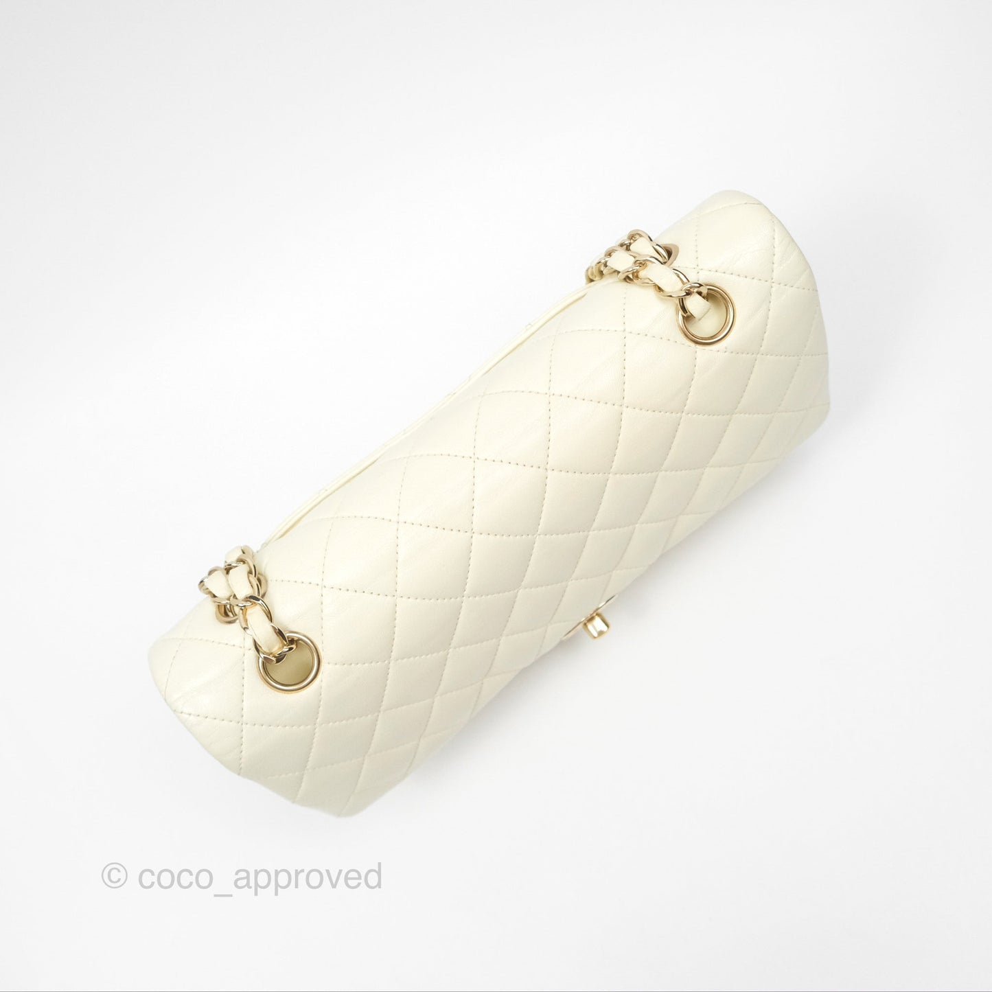 Chanel Medium Classic Flap Quilted Pale Yellow Lambskin Gold Hardware