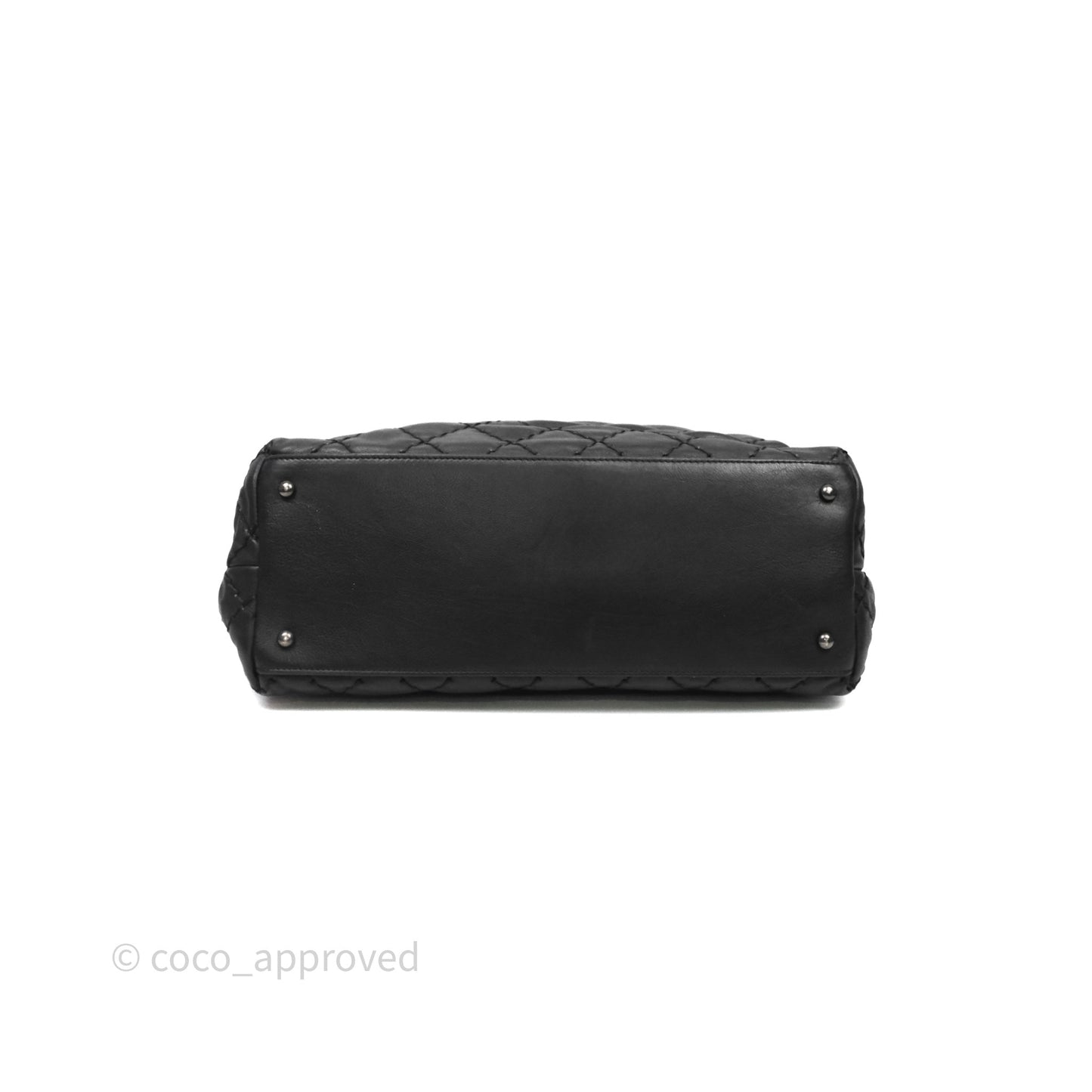 Chanel Ultimate Stitch Shopping Tote Black Calfskin Aged Silver Hardware