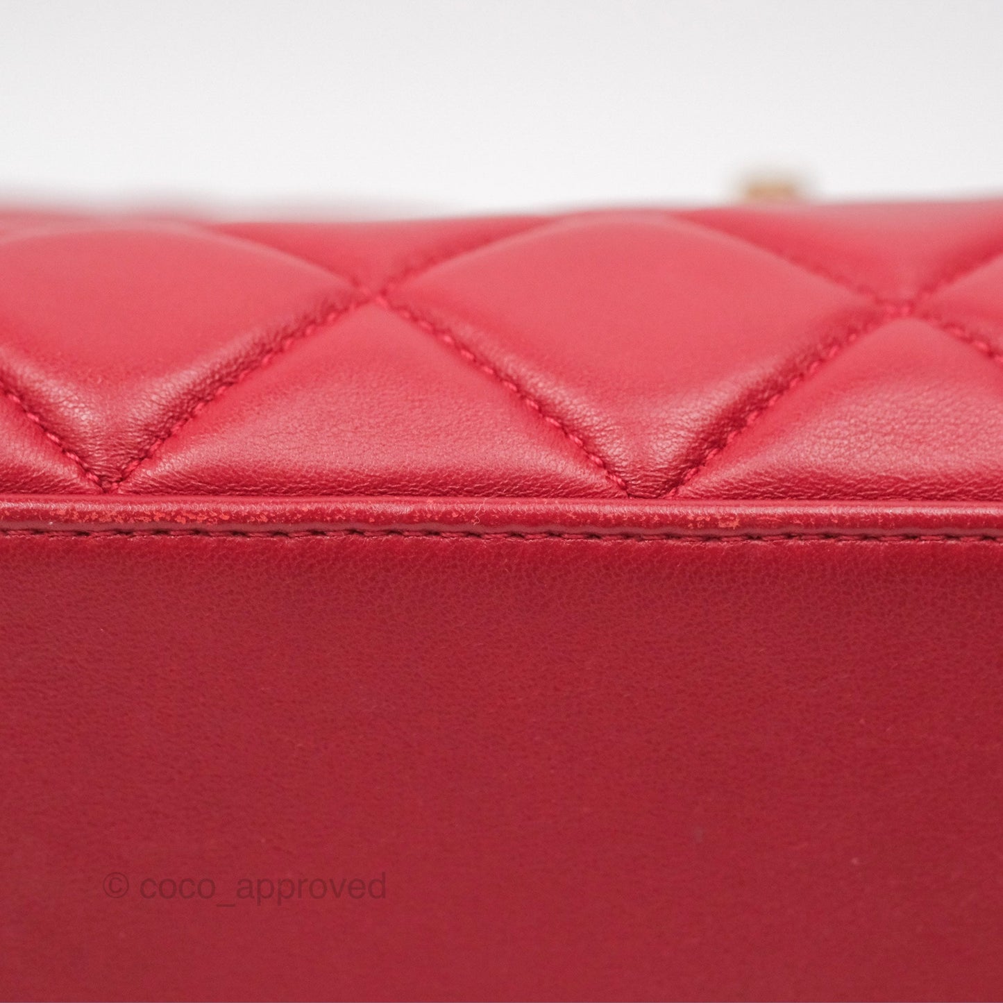 Chanel Tote Bag Red Lambskin Aged Gold Hardware