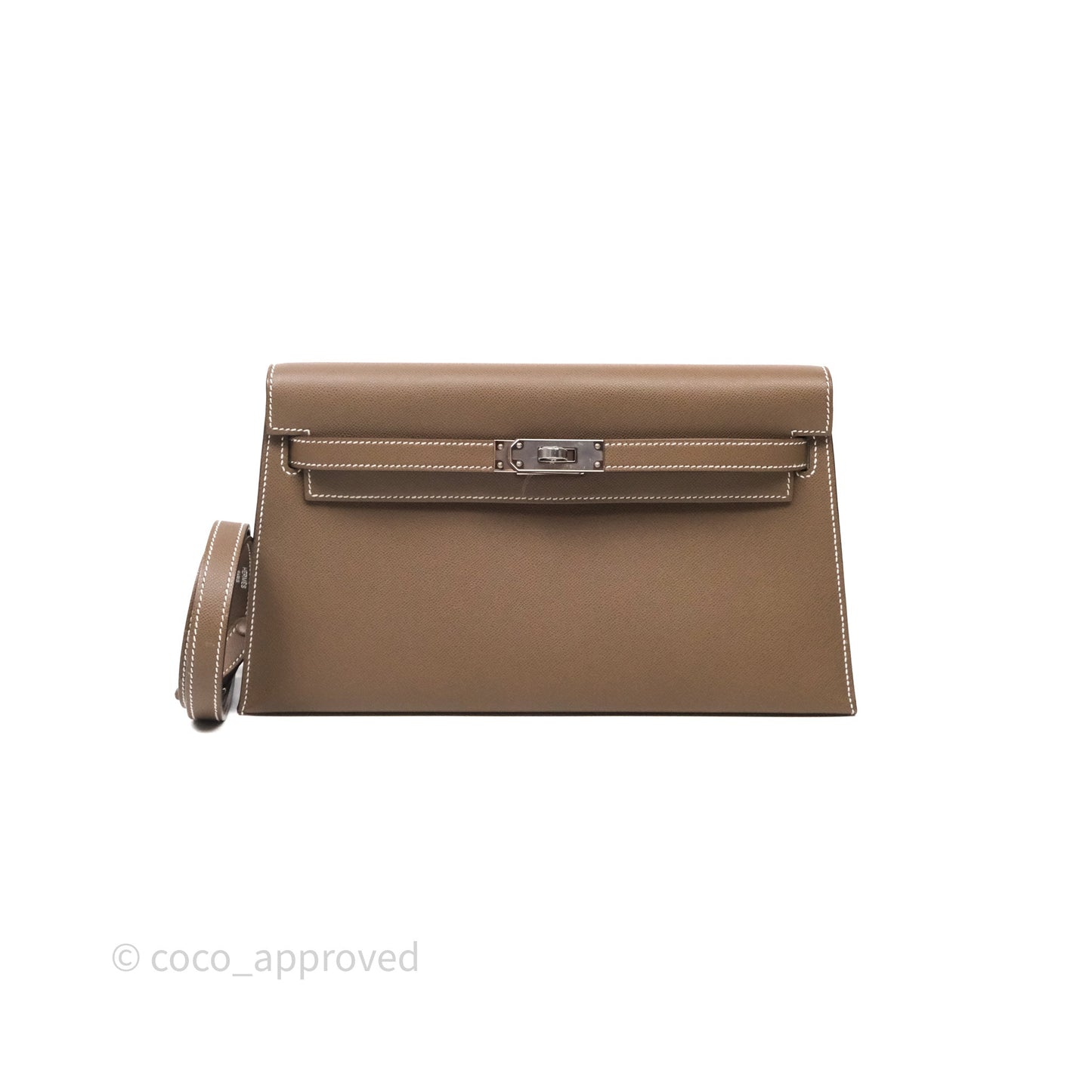 Hermes Kelly Elan Etoupe Madame Palladium Hardware