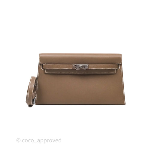 Hermes Kelly Elan Etoupe Madame Palladium Hardware