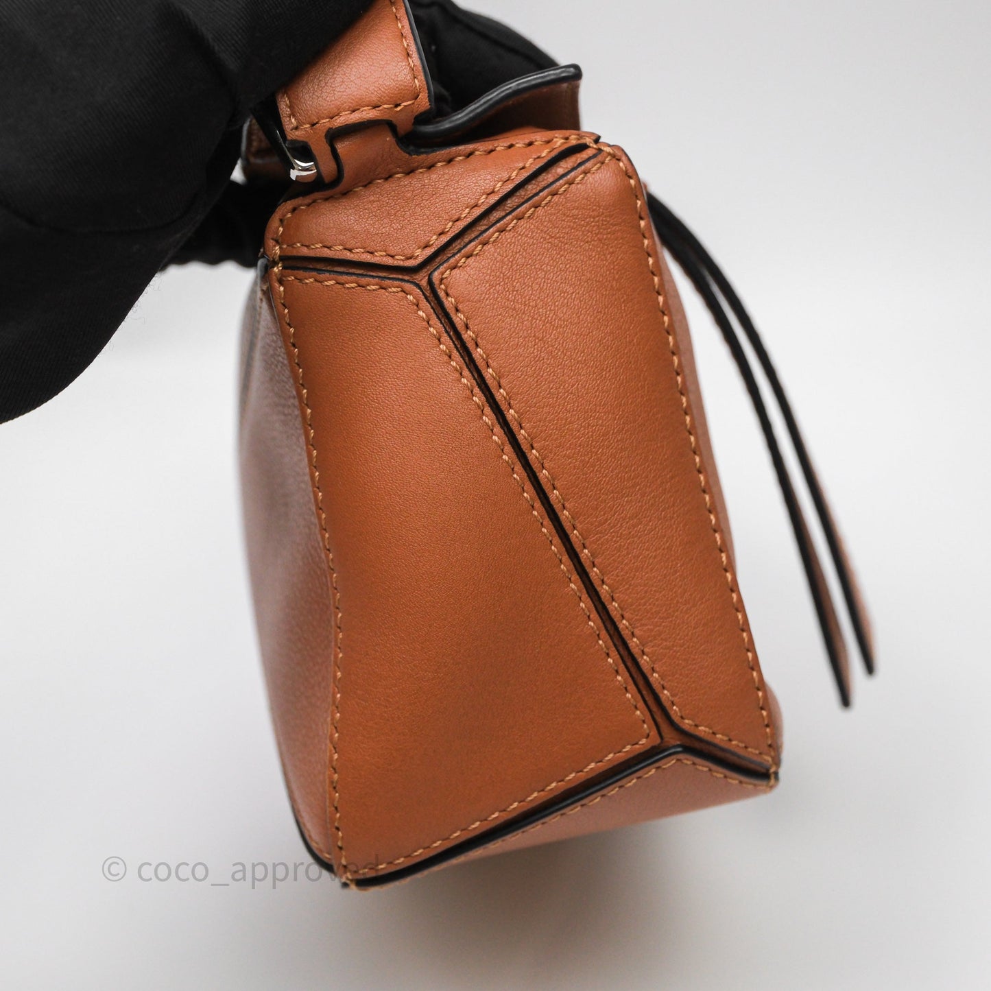 Loewe Mini Puzzle Bag Tan Calfskin Palladium Hardware