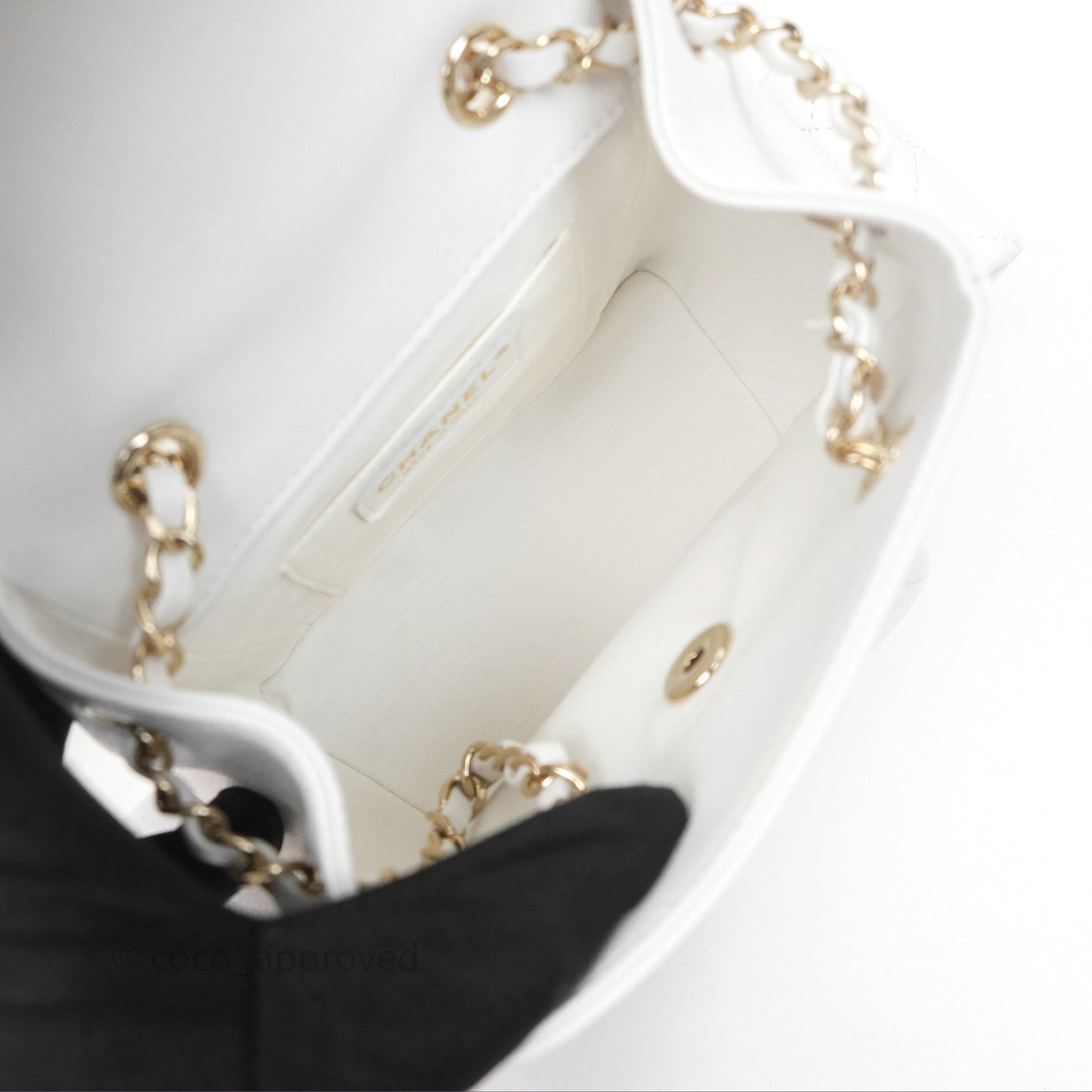 Chanel Small Duma Backpack White Caviar Gold Hardware