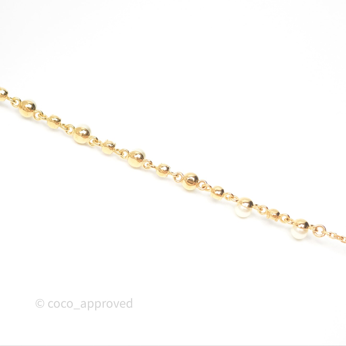 Christian Dior Petit CD Treasure Necklace Pearls Gold Tone
