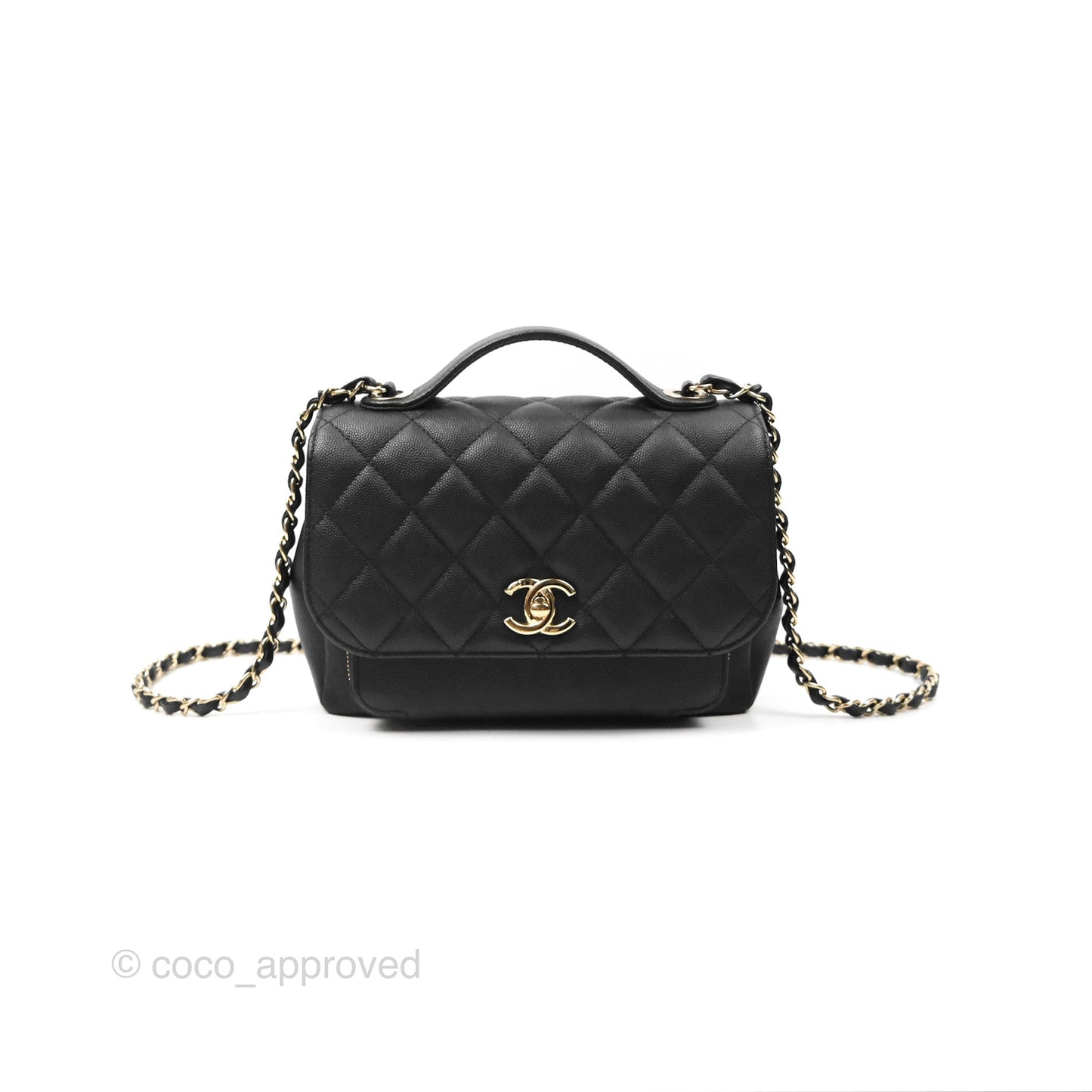 Chanel Quilted Medium Business Affinity Flap Black Caviar Gold Hardware