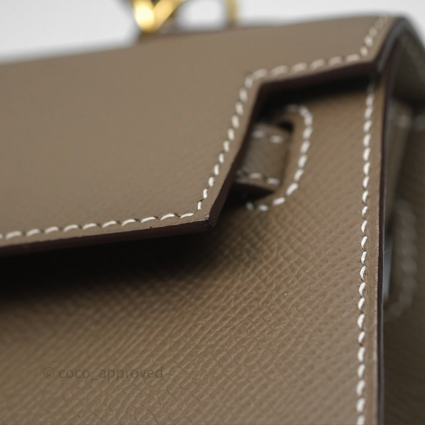 Hermès Kelly 25 Sellier Etoupe Epsom Gold Hardware