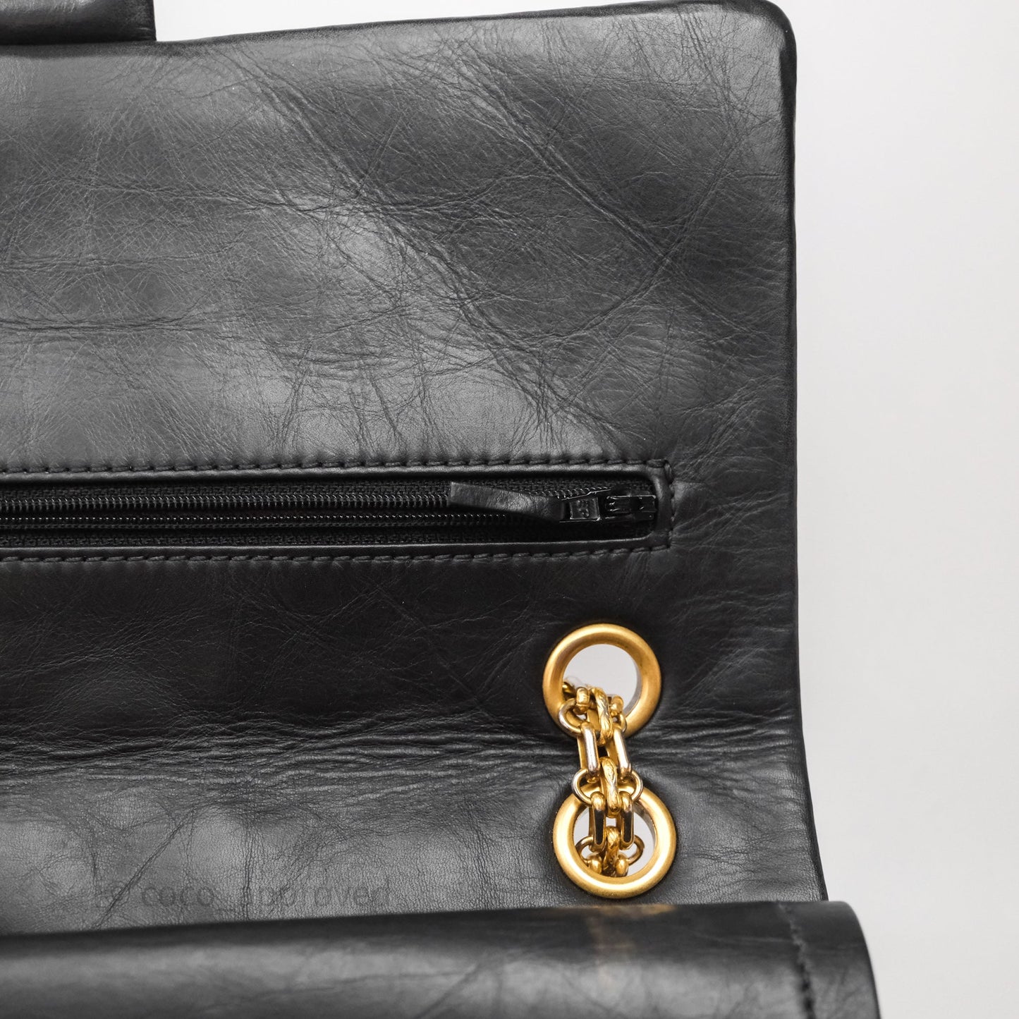 Chanel Quilted 2.55 Reissue 226 Flap Bag Black Aged Calfskin Gold Hardware